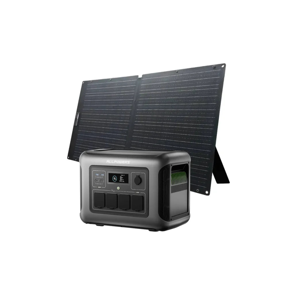 ALLPOWERS Kit de Gerador Solar 1600W (R1500 LITE SOLAX SE100 Painel Solar 100W)