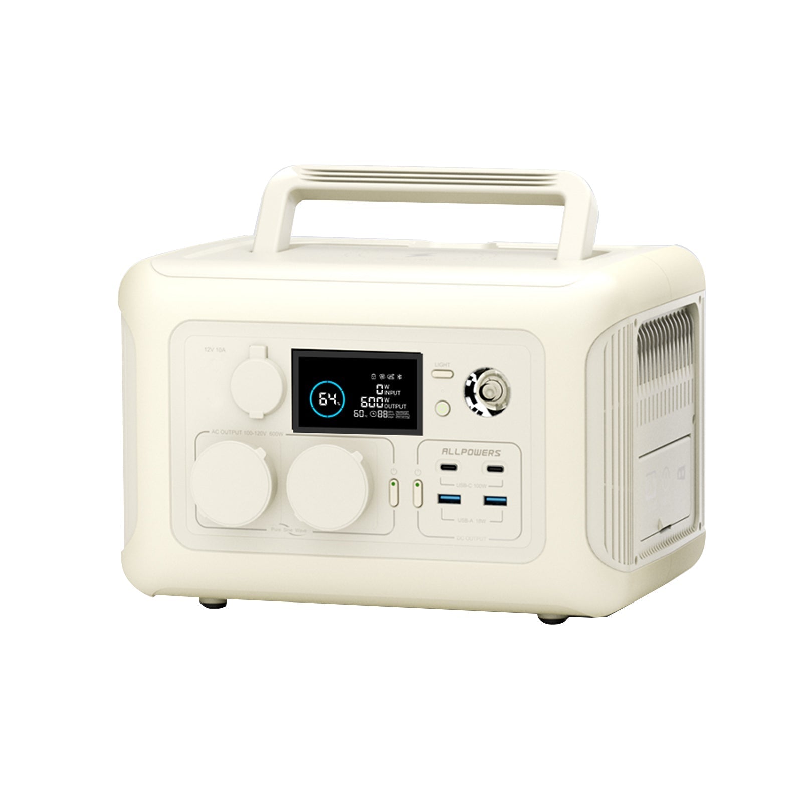ALLPOWERS R600 Estação de energia portátil 600W 299Wh LiFeP04 Bateria