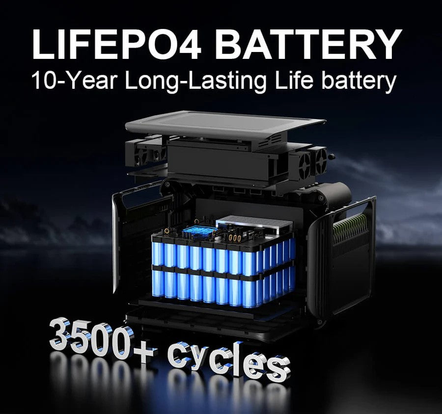 Bateria LIFEPO4 com vida longa de 10 anos e mais de 5500 ciclo